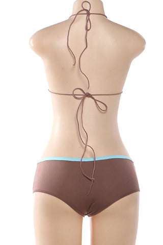 Strappy Bikini Set with Button Accents