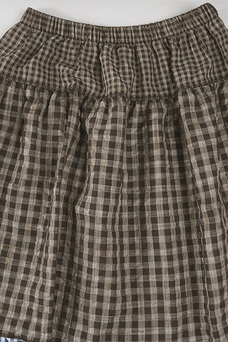 Tiered Gingham Maxi Skirt