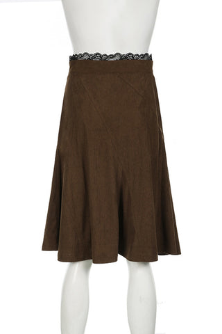 Lace Trimmed Midi Skirt