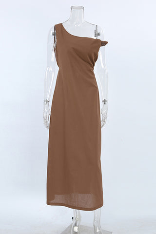 Elegant One-Shoulder Casual Dress
