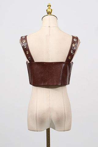 Eyelet Crop Top and Flared Pants Set