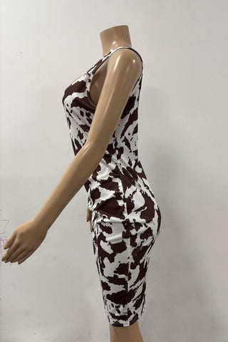Sleeveless Printed Midi Dress