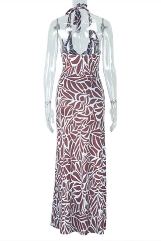 Halter-Neck Maxi Casual Dress
