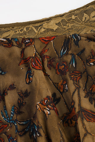 Layered Floral Midi Skirt