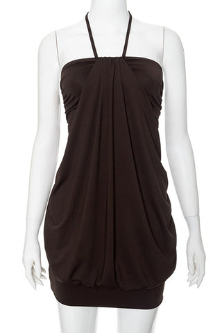 Draped Halter Casual Dress