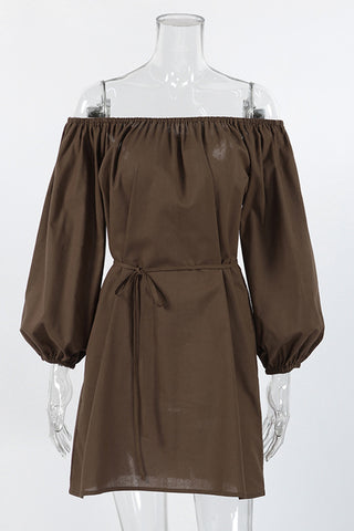 Off-Shoulder Balloon Sleeve Dress