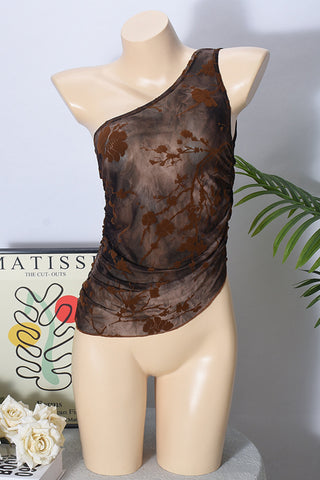 Asymmetrical Floral Tank Top