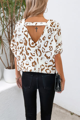 V-Neck Animal Print Relaxed Tee