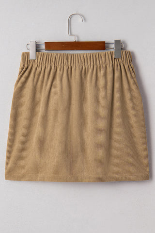 Button-Front Mini Skirt