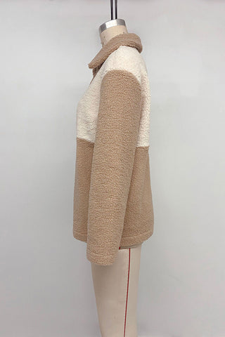 Cozy Patchwork Buttoned Jacket
