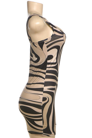 Abstract Patterned Casual Dress