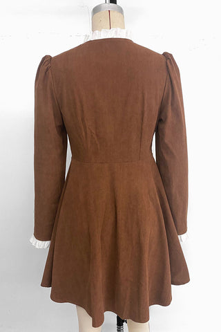 Vintage Button-Front Casual Dress