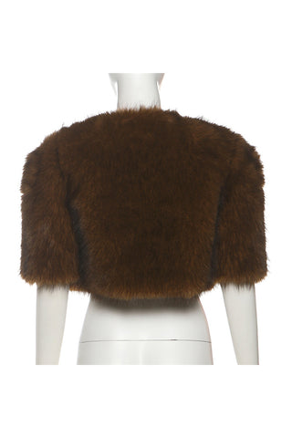 Chic Faux Fur Open-Front Jacket
