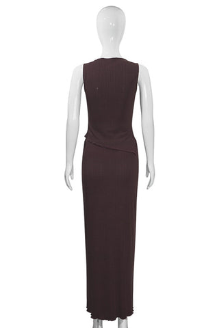 Asymmetrical Knit Top with Fitted Skirt Set