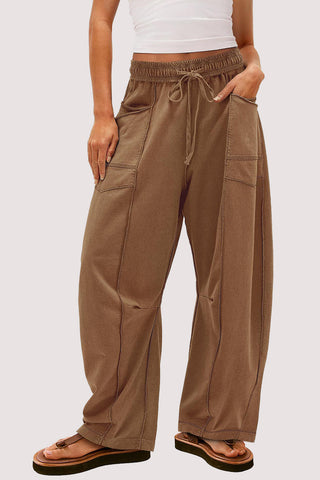 Relaxed Wide-Leg Drawstring Pants