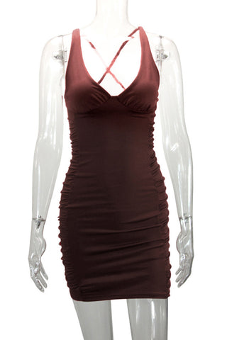 Ruched Bodycon Casual Dress