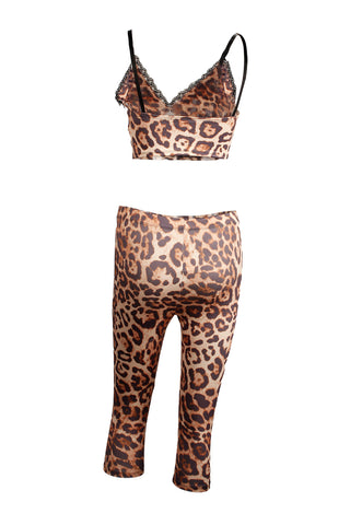 Leopard Print Cami Top and Pants Set