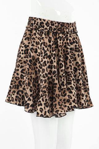 Flared Animal Print Mini Skirt