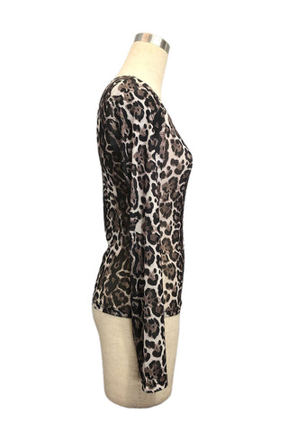 Sheer Leopard Long Sleeve Top