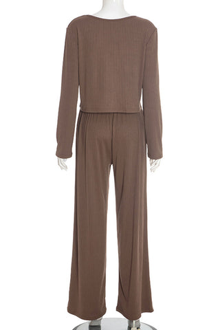 Tie-Front Two-Piece Pants Set