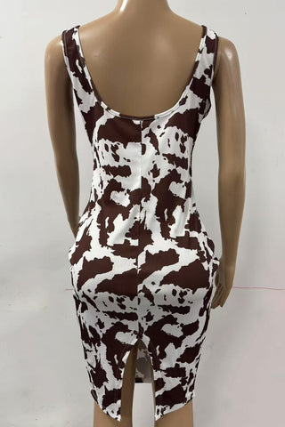 Sleeveless Printed Midi Dress
