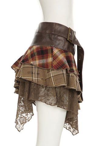 Asymmetrical Layered Mini Skirt