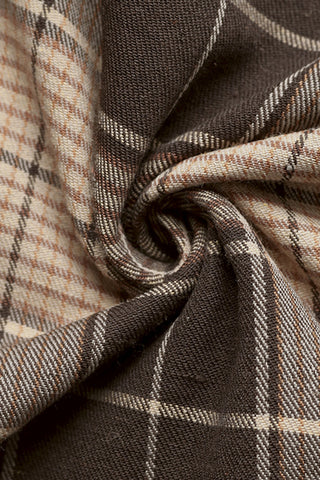 Belted Plaid Button-Front Dress