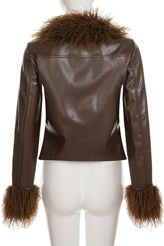 Fur Collar Leather Jacket