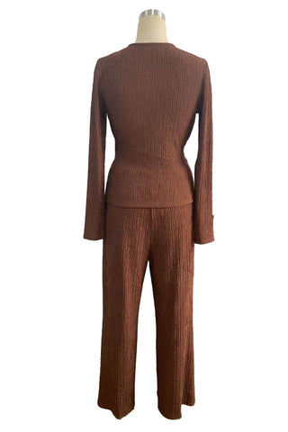 Elegant Wrap-Front Pants Set