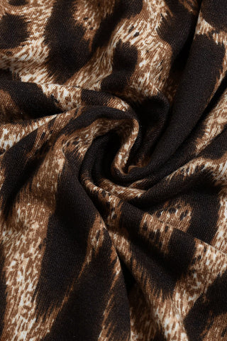 Leopard Print Flare Casual Pants