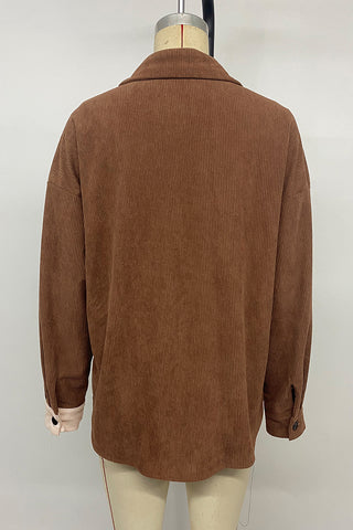 Button-Front Contrast Panel Shirt