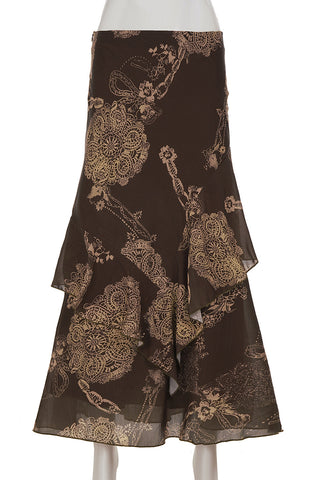 Floral Print Layered Skirt