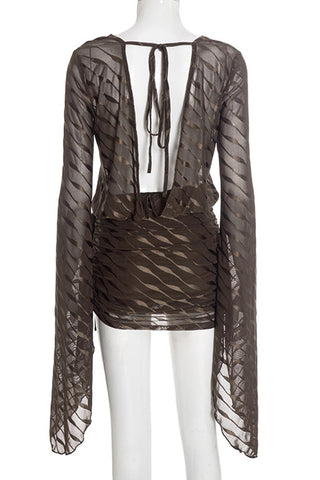 V-Neck Tie-Front Casual Dress