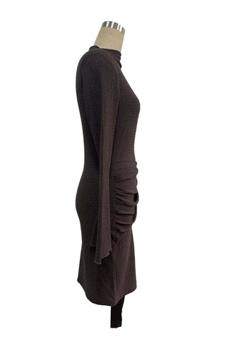 Draped Belted Evening Dress