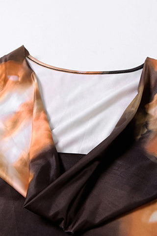 Abstract Print Maxi Dress