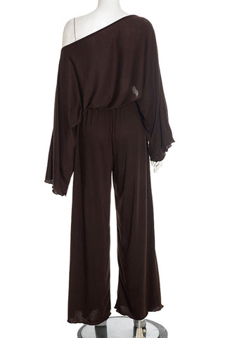 Off-Shoulder Top and Wide-Leg Pants Set