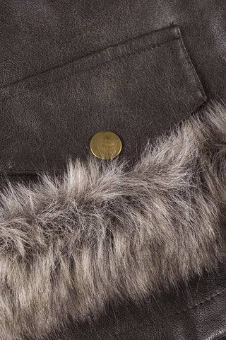 Faux Fur Trimmed Casual Shorts