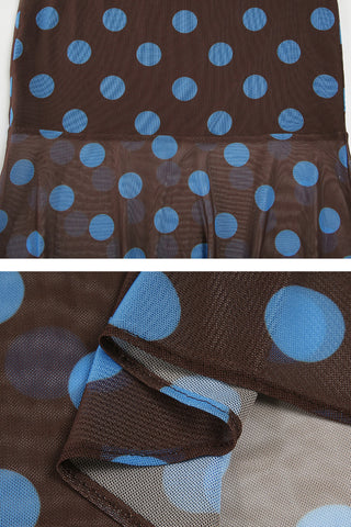 Polka Dot Midi Skirt with Handkerchief Hem