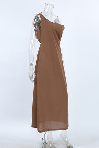 Elegant One-Shoulder Casual Dress