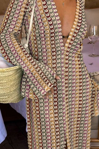 V-Neck Printed Maxi Dress