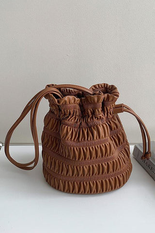 Gathered Tote Bag with Long Handles
