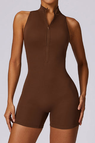 Sleeveless Zip Front Romper
