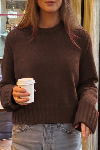 Casual Ribbed Knit Sweater