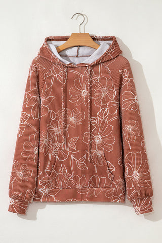 Floral Drawstring Hoodie