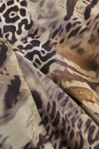 Animal Print Skirt with Asymmetric Hem