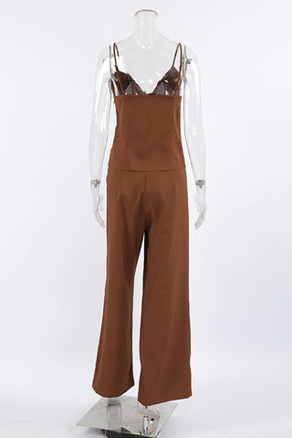 Spaghetti Strap Wide-Leg Pants Set