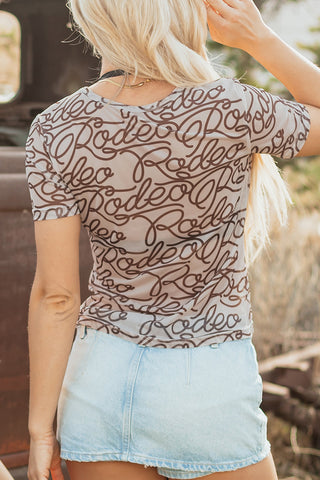 Graphic Mesh Long Sleeve Top