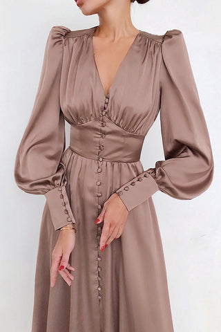 Elegant Buttoned Midi Dress