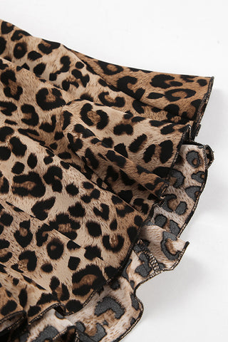 Flared Animal Print Mini Skirt