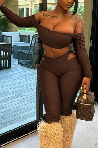 Stylish Off-Shoulder Pants Set